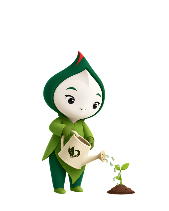 Flora regando uma muda